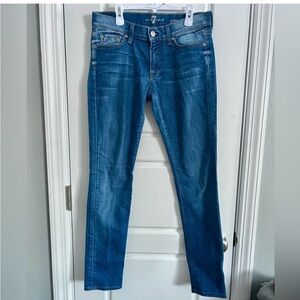 7 For All Mankind Blue Straight Leg Jeans